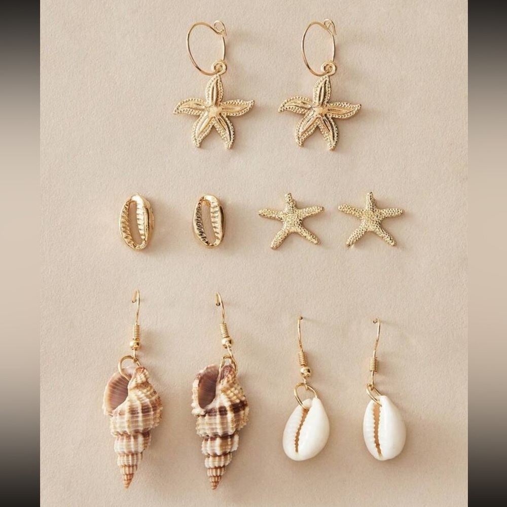 Gold and Shell Earring Set (5)